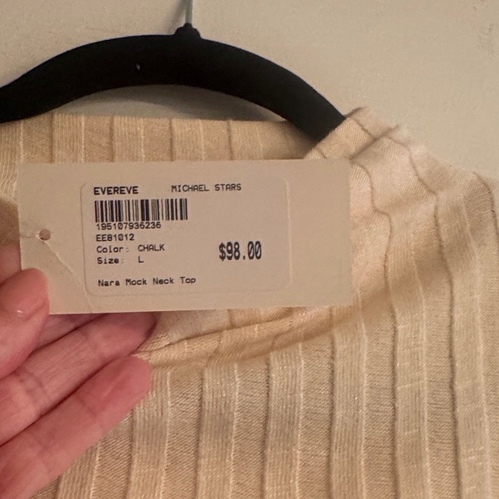 Michael Stars Beige Ribbed Knit Top - Picture 3 of 6